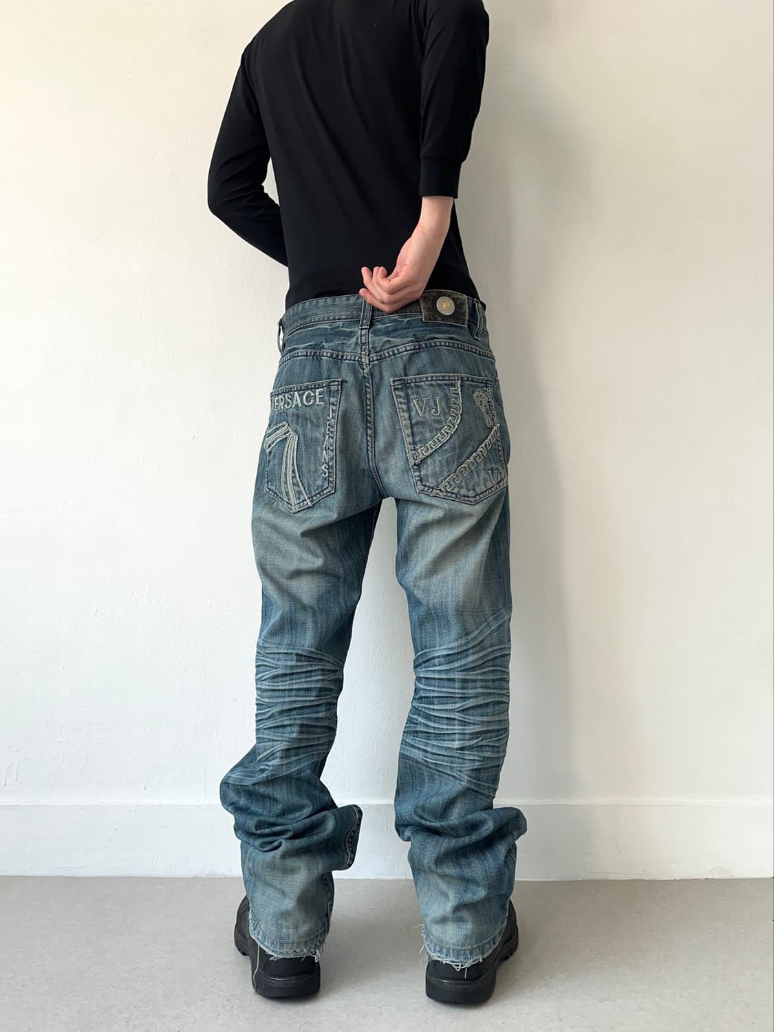 베르사체 2000s 블루 워싱 웨이브진 상품이미지1