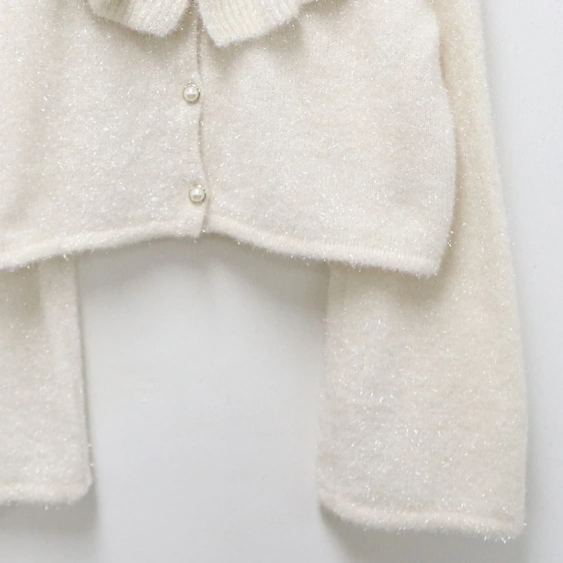 지알엘 빅 프릴 넥 글리터 크롭 니트 가디건 61127 상품이미지4