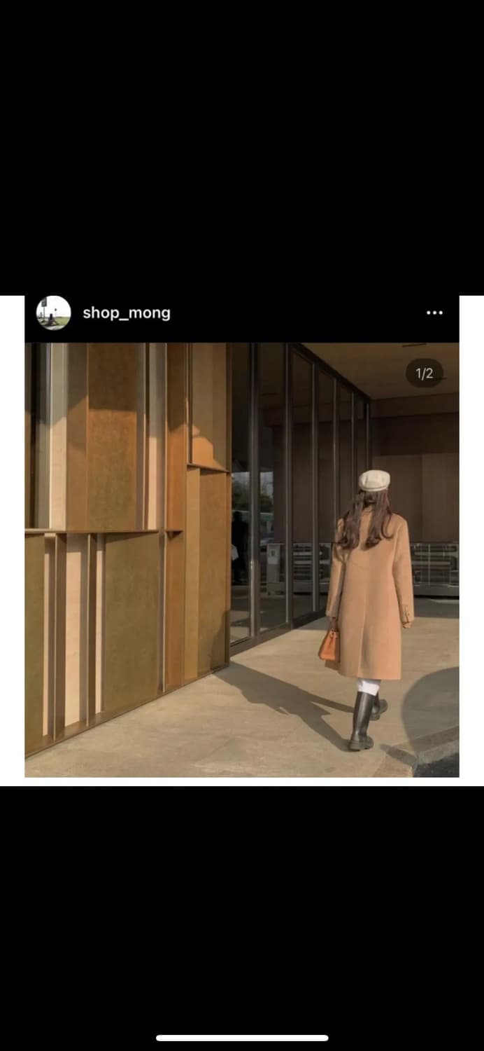 샵엠 클래식 캐시미어 코트 브라운 38 상품이미지4