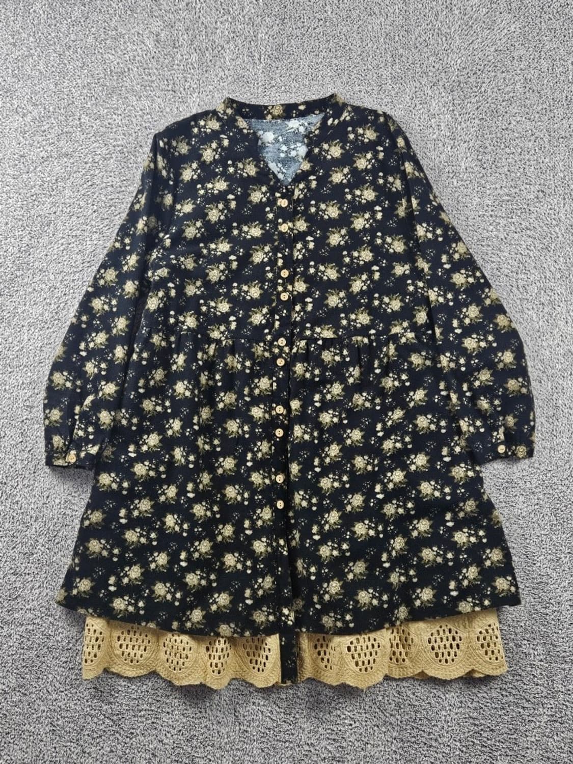 빈티지 플라워 패턴 레이스 원피스 ( L추정 ) / 11251 상품이미지2