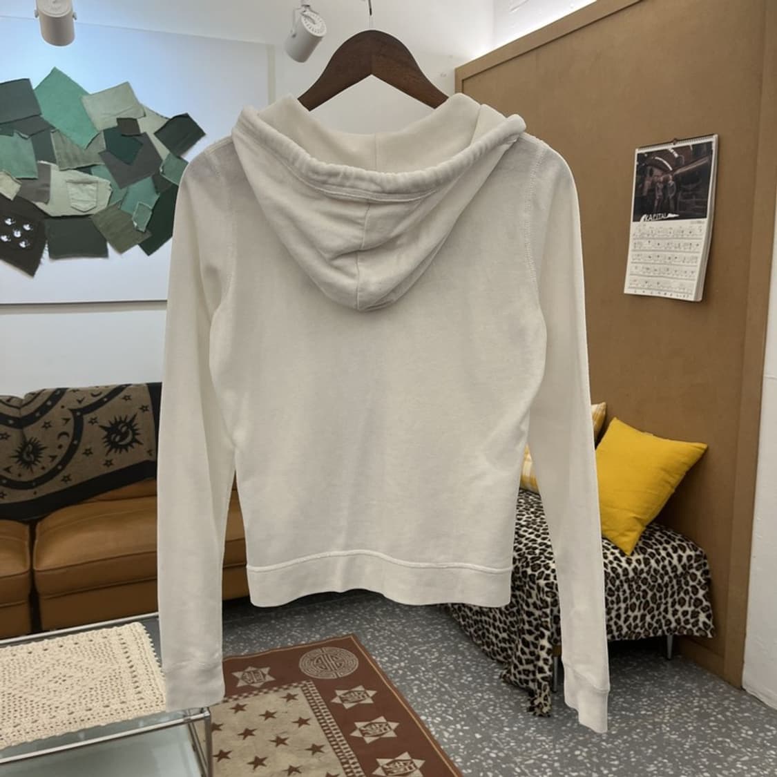 홀리스터 Y2K 대장급 딱붙핏 화이트크림 후드집업 S C10185 상품이미지4