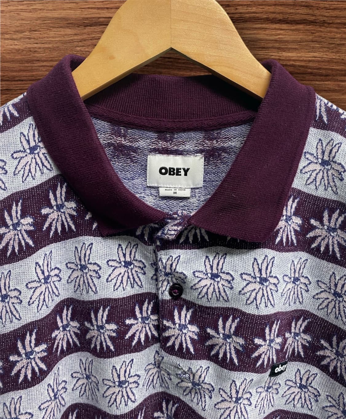 오베이 OBEY 플라워 빈티지 반팔티 M 상품이미지2