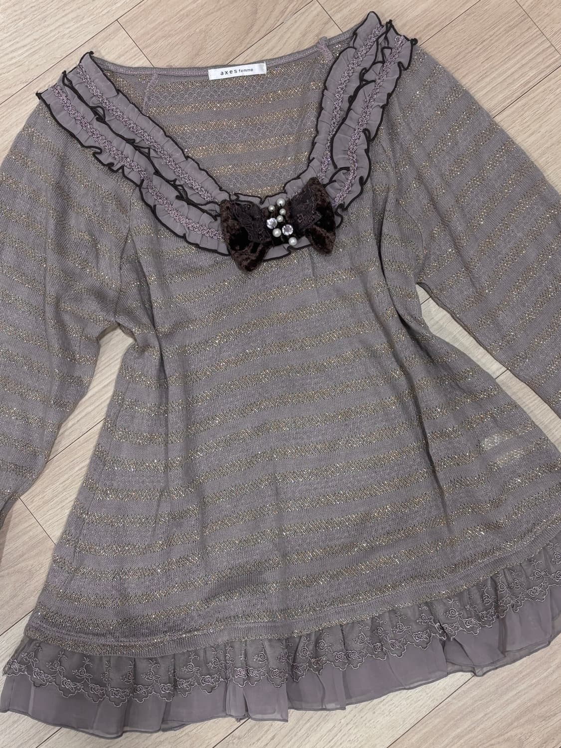 액시즈팜 히메초코갸루 리본니트 상품이미지1