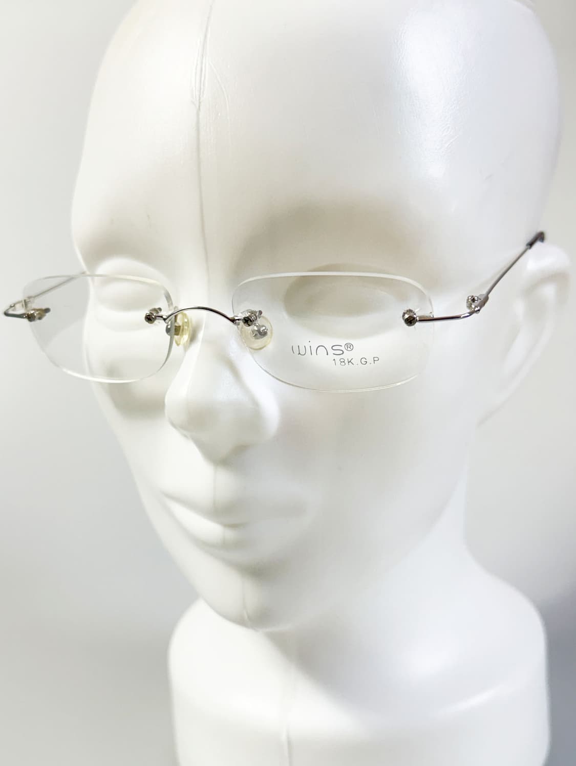 WINS 무테 스퀘어 실버 메탈 프레임 빈티지 안경 상품이미지8