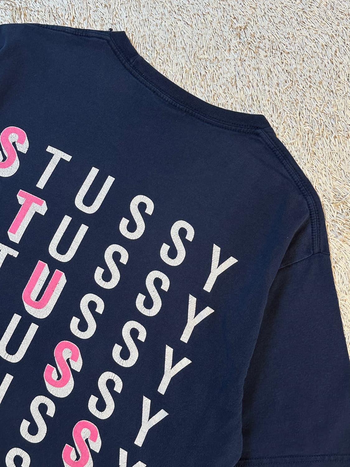 스투시 STUSSY 스펠아웃 반팔 티셔츠 네이비 상품이미지4