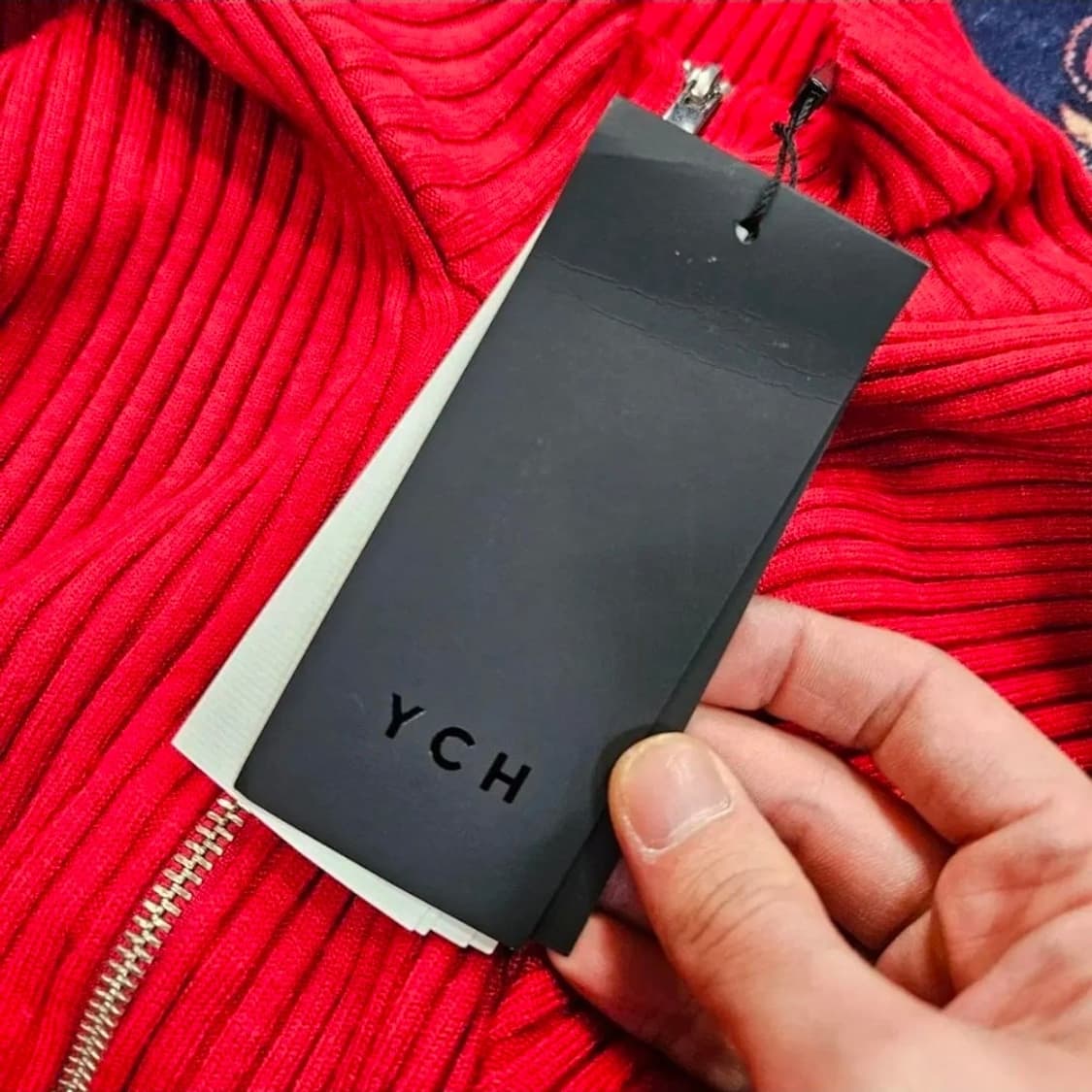 새상품) 와이씨에이치(YCH) 하이넥 투웨이 디테일 집업 니트 상품이미지7