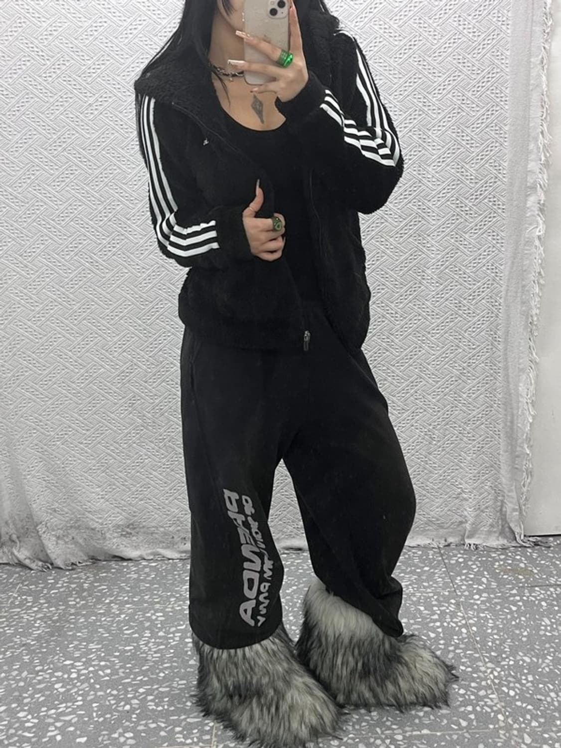 아디다스 빈티지 폭닥 양털 후드 후리스 자켓 S C08202 상품이미지2