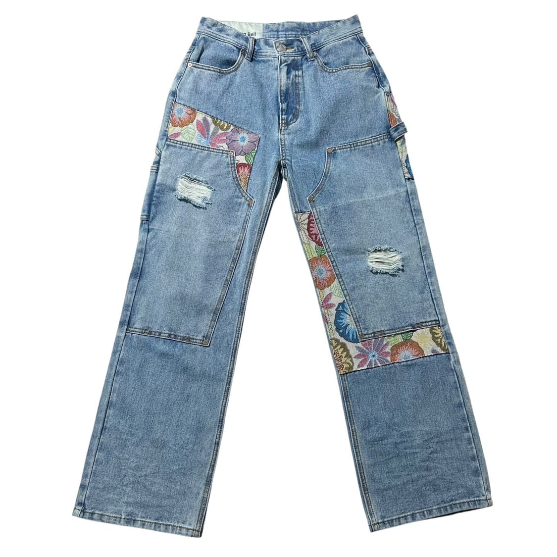 앤더슨벨 플로럴 패치워크 더블니 카펜터 데님 팬츠 상품이미지1