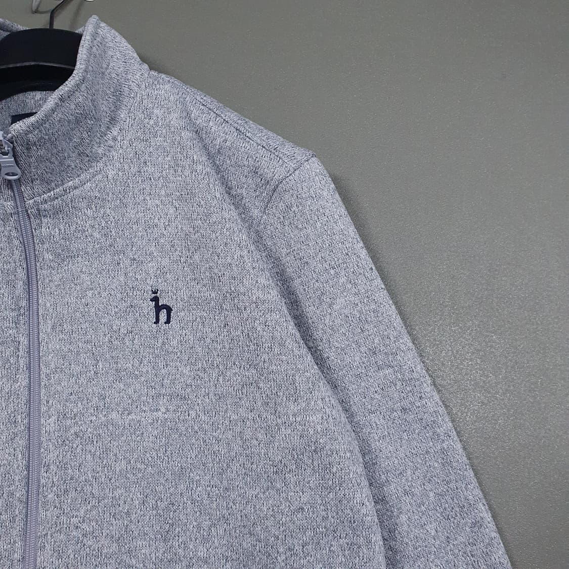 L (100) 헤지스 골프 신형 그레이 멜란지 긴팔 점퍼 방풍 집업 자켓 상품이미지4