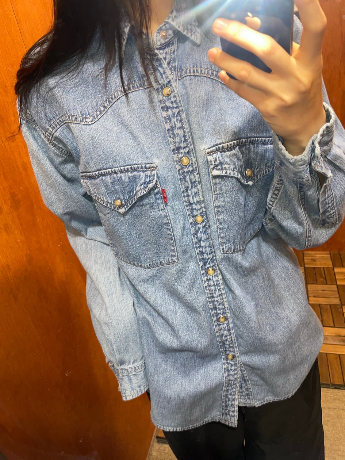 (S) 90s Levi's 리바이스 코튼 데님 셔츠 상품이미지2