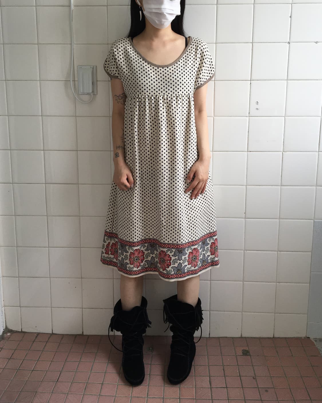 Dot pattern onepiece 상품이미지1