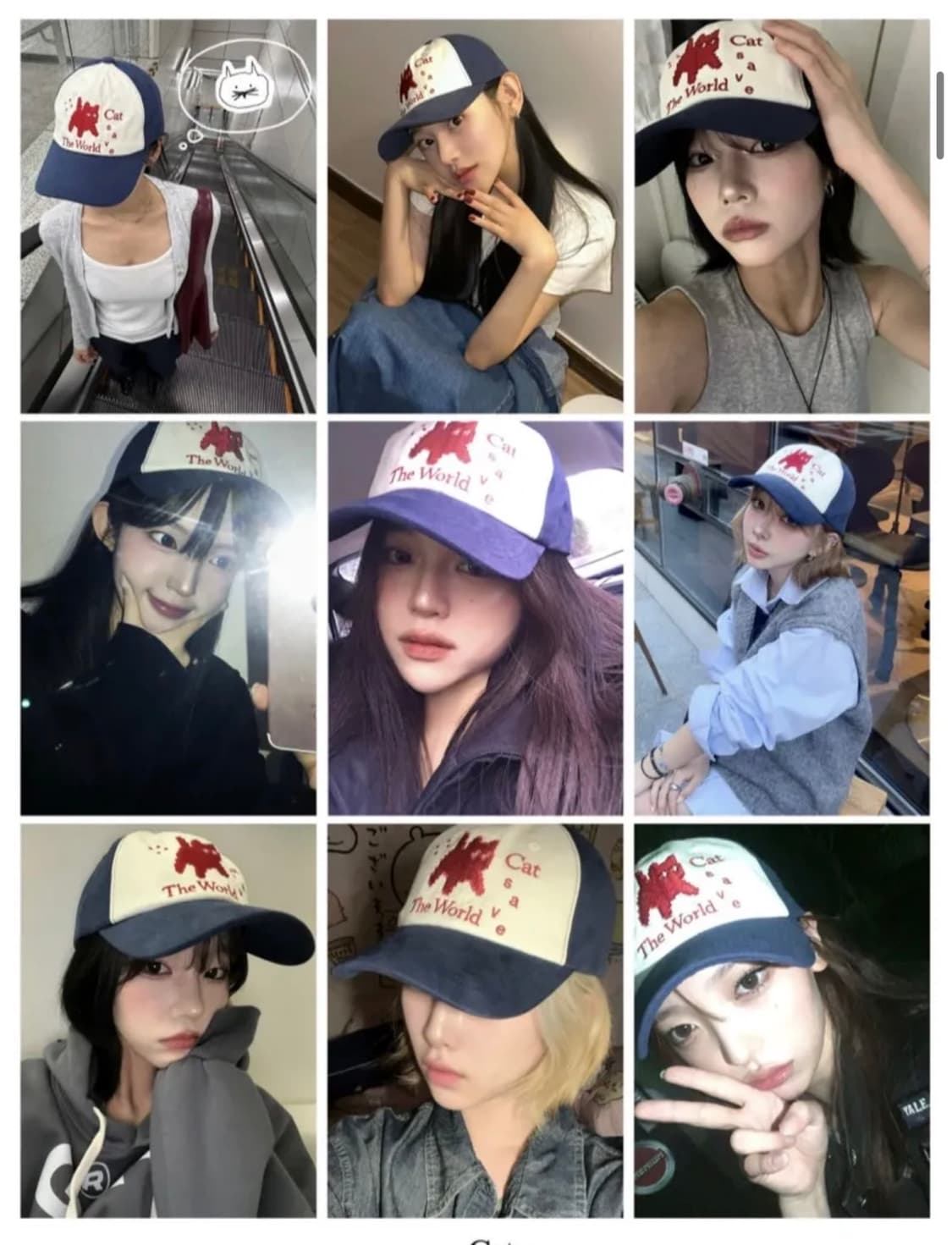 캣세이브더월드 캡모자 네이비 상품이미지2