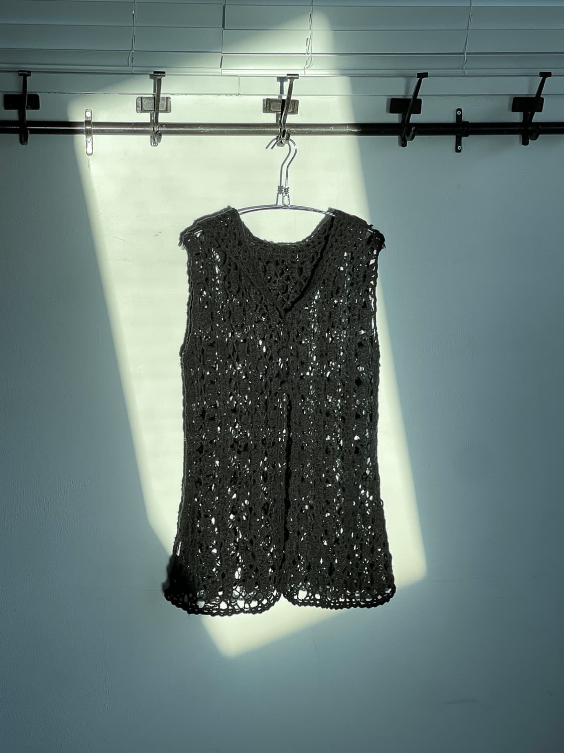 Crochet Button Hooded Vest 0288 상품이미지4