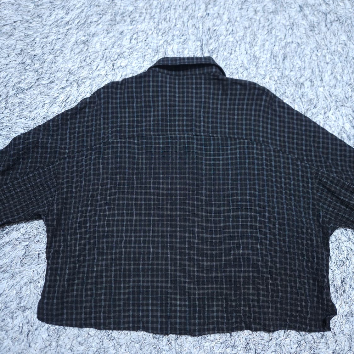 DKNY) XS 여자 오버핏 크롭 체크셔츠남방 / 왕눈이샵 상품이미지5