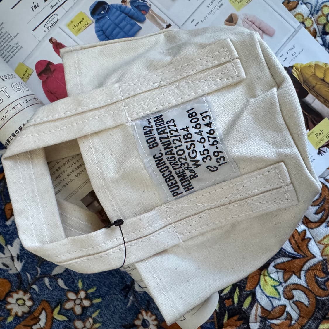 푸에브코 하드 캔버스 라벨 패치 미니 에코백 토트백 가방 상품이미지1