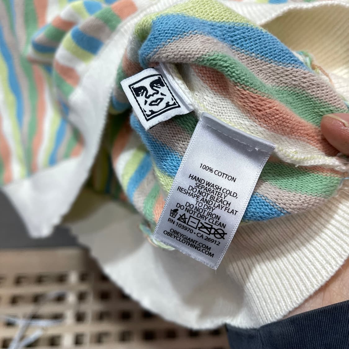 오베이 스트라이프 니트 반팔 상품이미지5