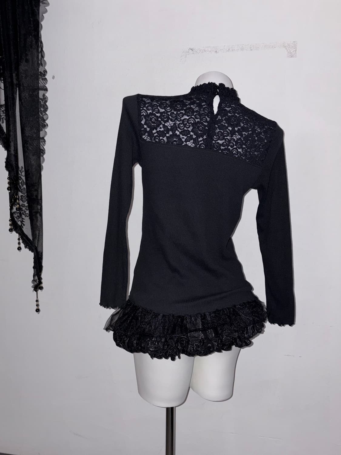 올블랙 고스코디세트 공겜여주 고딕 다크페어리 3피스 상품이미지4