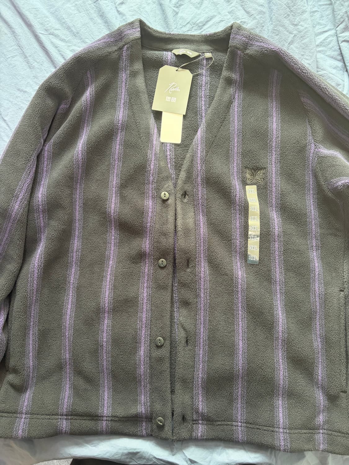 유니클로 니들스 가디건 3xl xxxl 블랙 스트라이프 상품이미지1