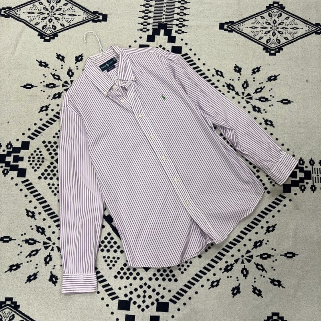 폴로 랄프로렌 커스텀핏 버튼다운 스트라이프 셔츠 L P00030 상품이미지1