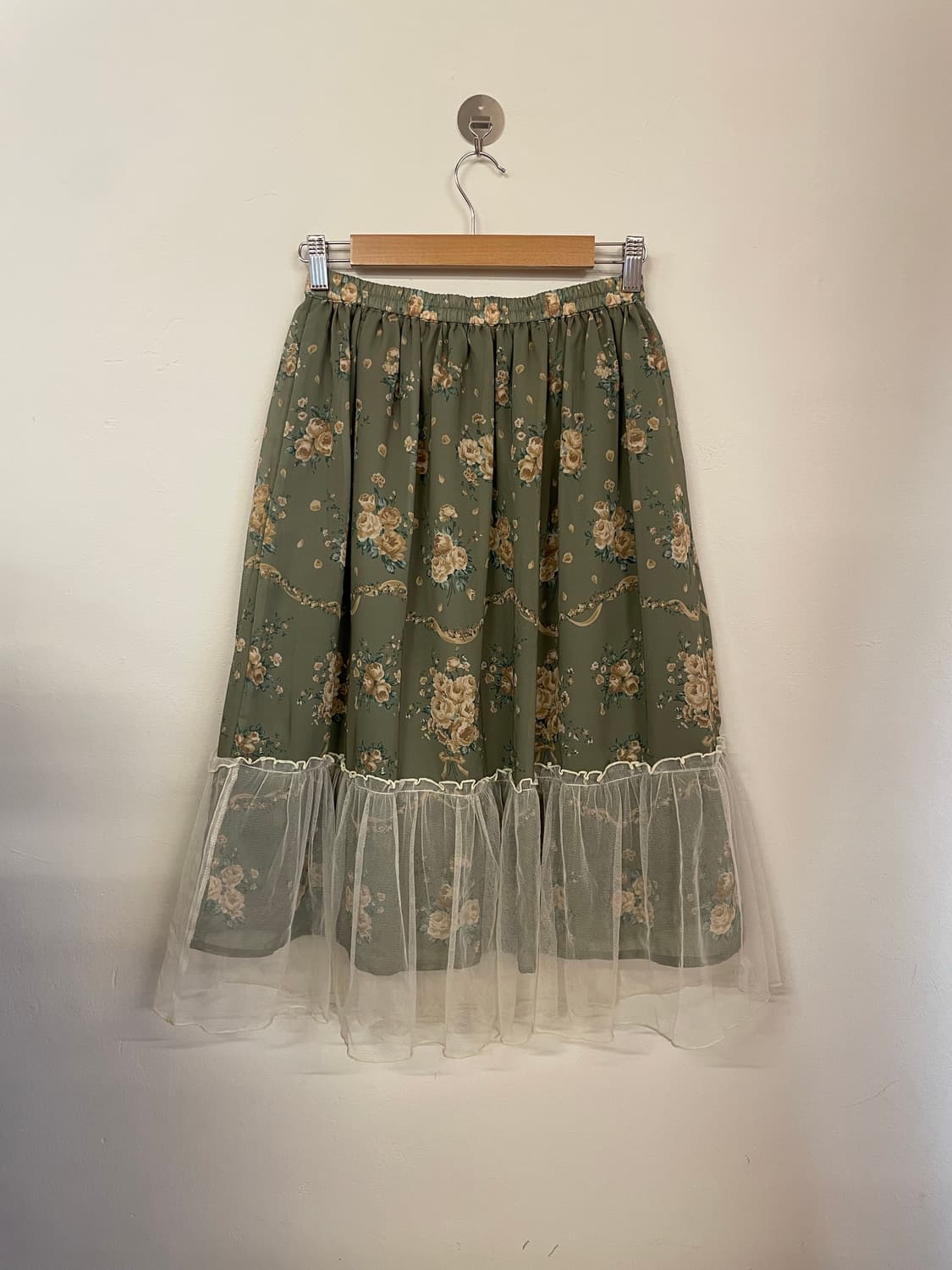 Green floral lace skirt 상품이미지5