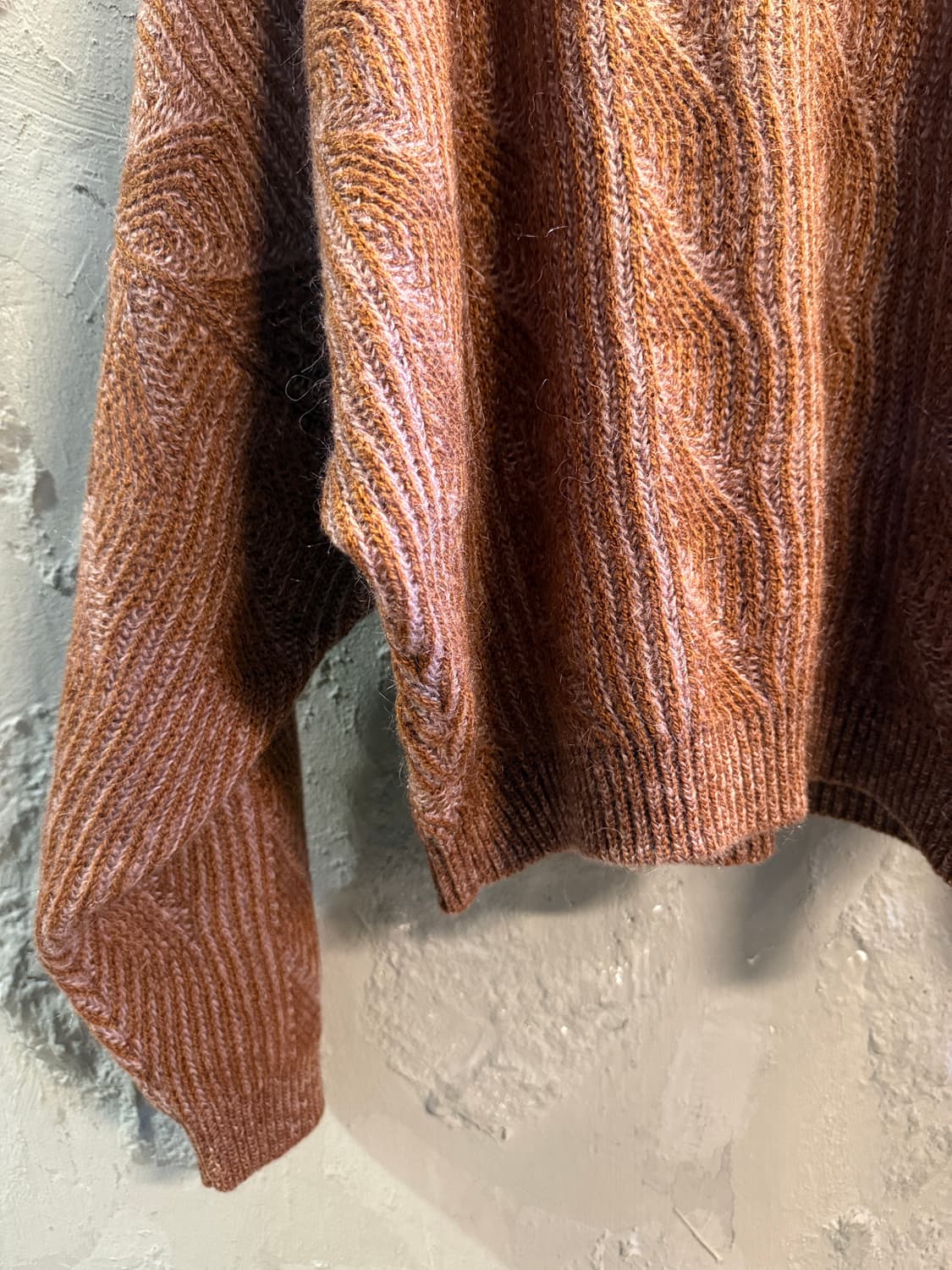 시슬리 모헤어 블렌드 케이블 니트 브라운 S 상품이미지2