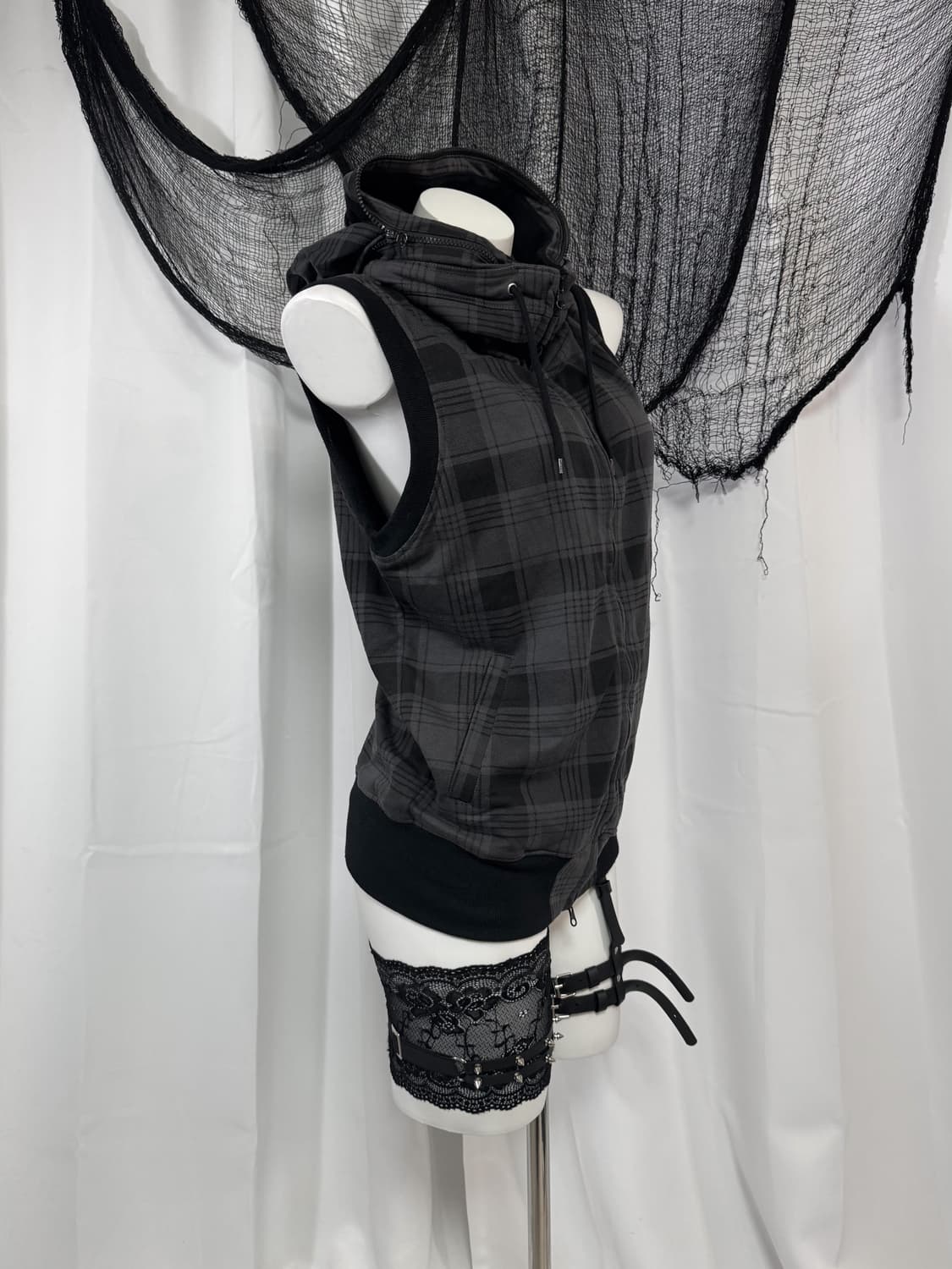 checek hood vest zip up 상품이미지1