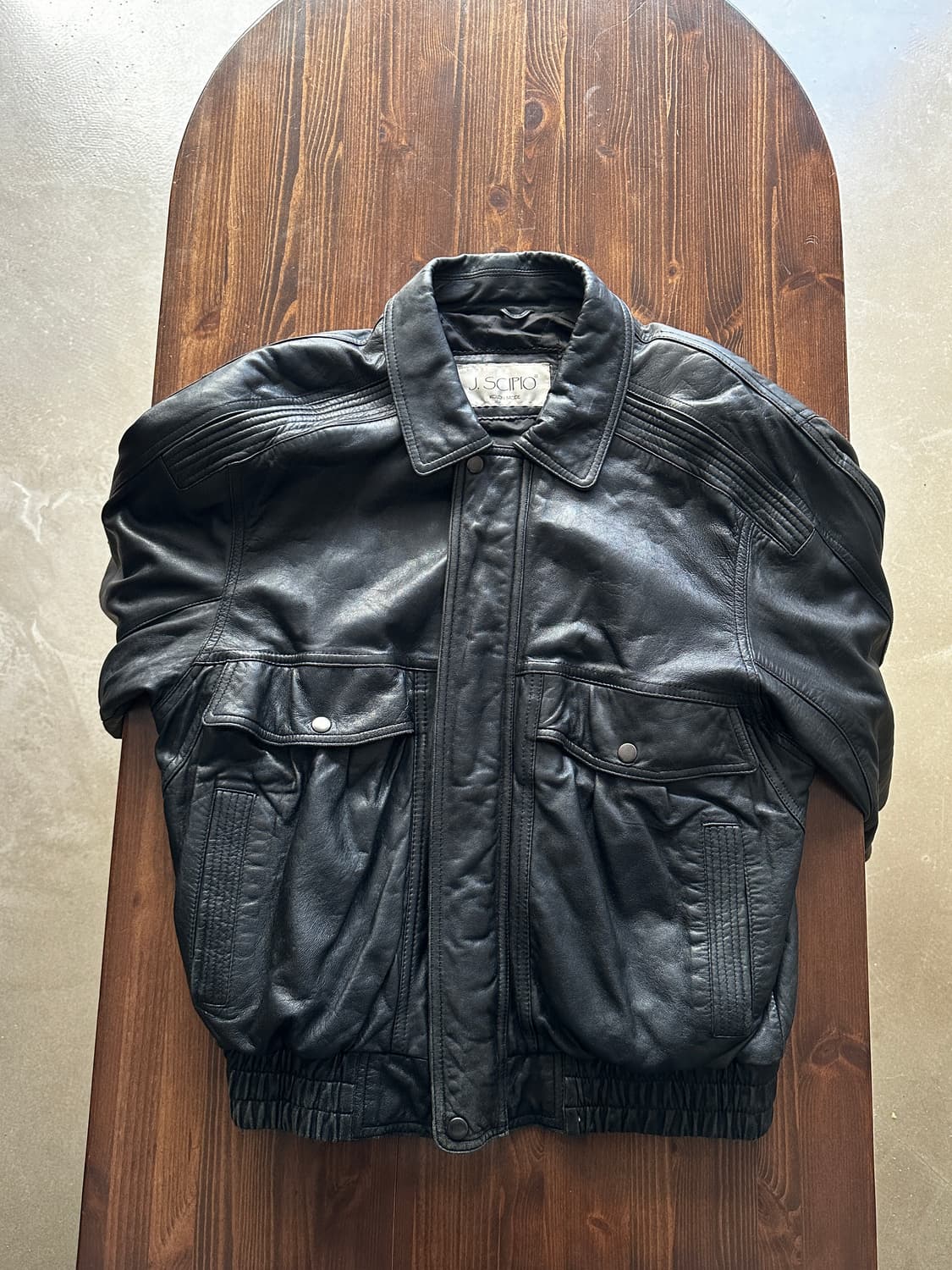 J scipio 빈티지 블랙 레더 블루종  상품이미지2