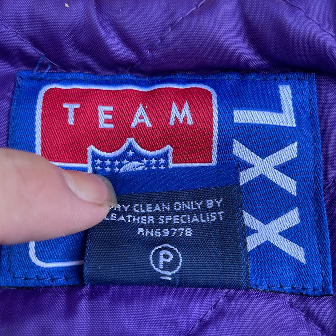 90s NFL 미네소타 바이킹스 레더 바시티 자켓 올드스쿨 점퍼 XXL 상품이미지8