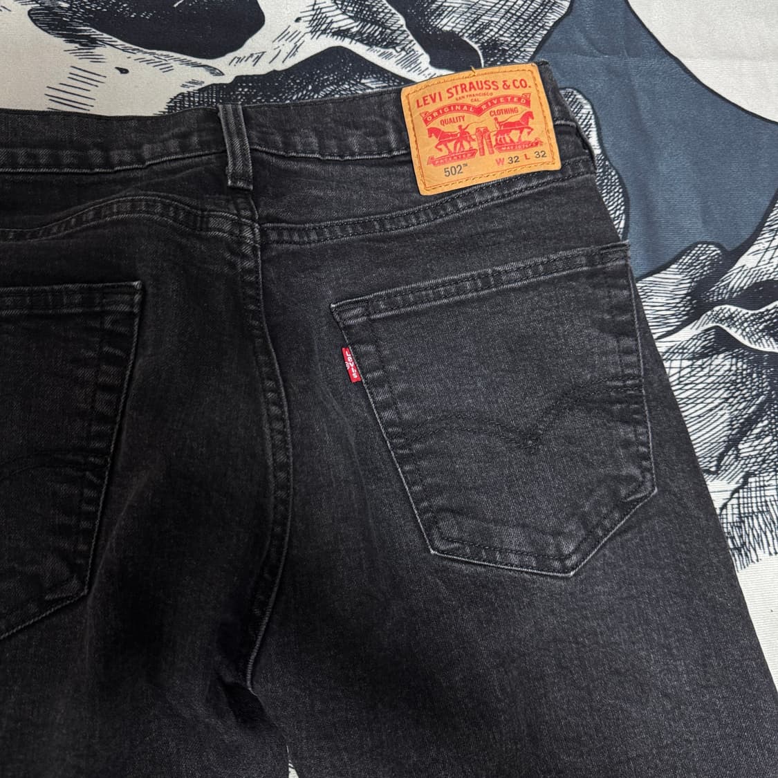 리바이스 502 흑청바지 32x32 상품이미지7