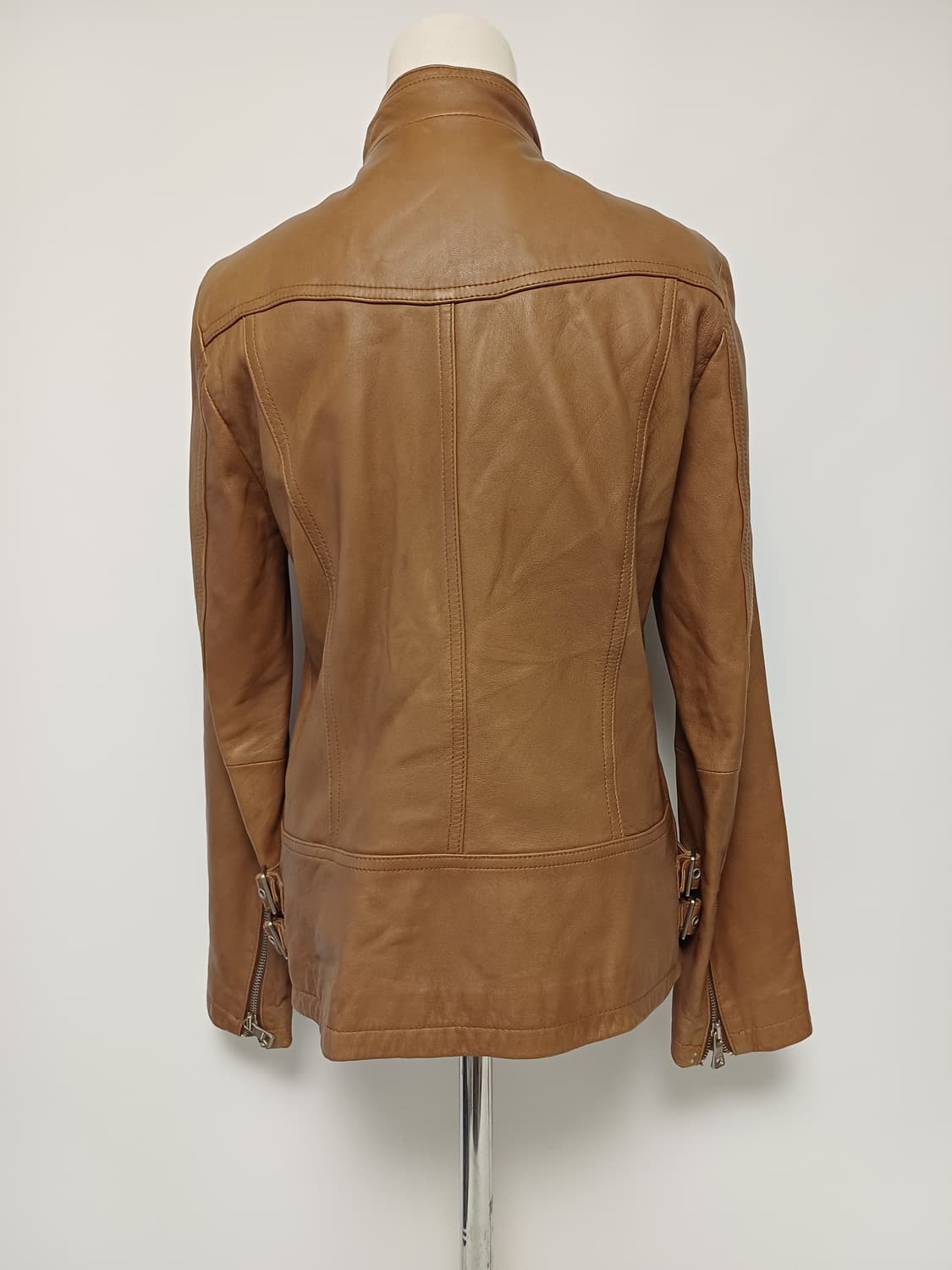 Carrera 까레라 빈티지 양가죽 바이커 재킷 (카멜, 55사이즈) 상품이미지3