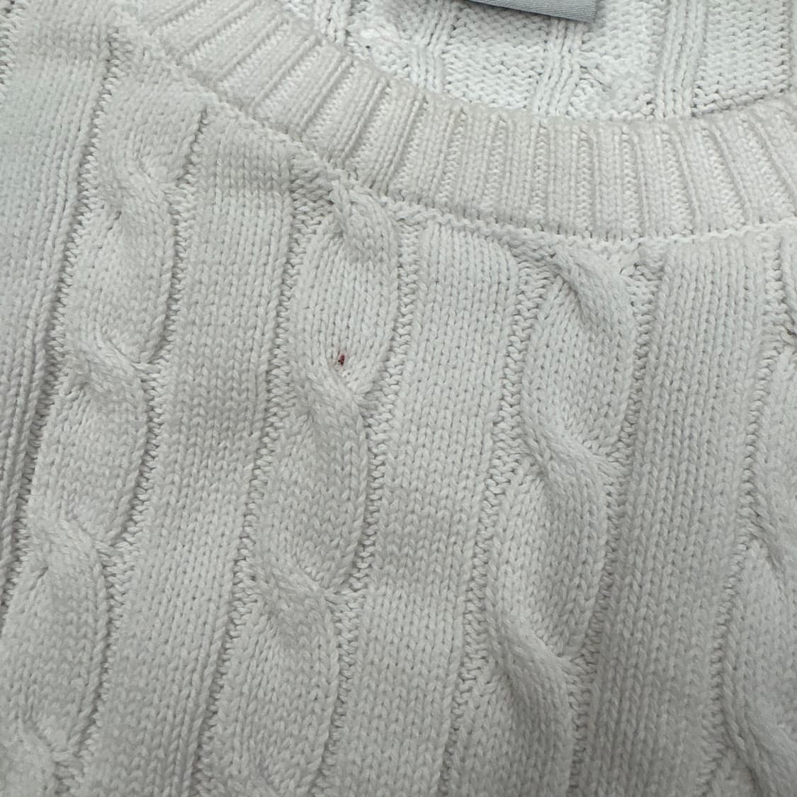 [정품/F] 라이프워크 케이블 니트 화이트 b16 상품이미지4