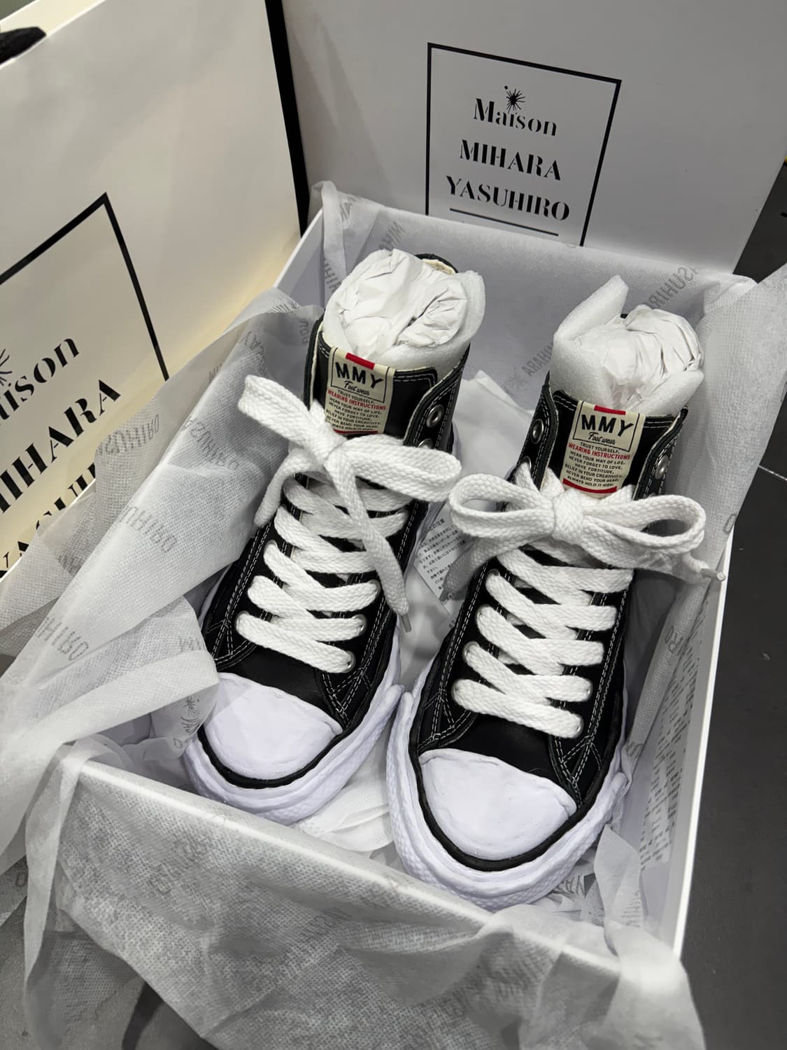 메종미하라야스히로 피터슨 하이탑 38 (가죽/남여공용) 상품이미지1