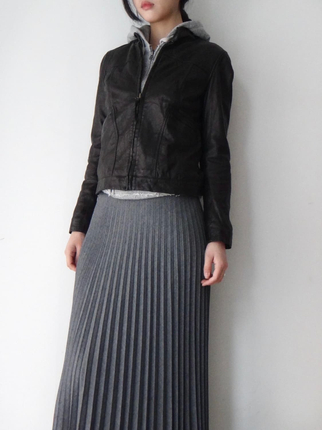 Soft short leather jacket / black 상품이미지6