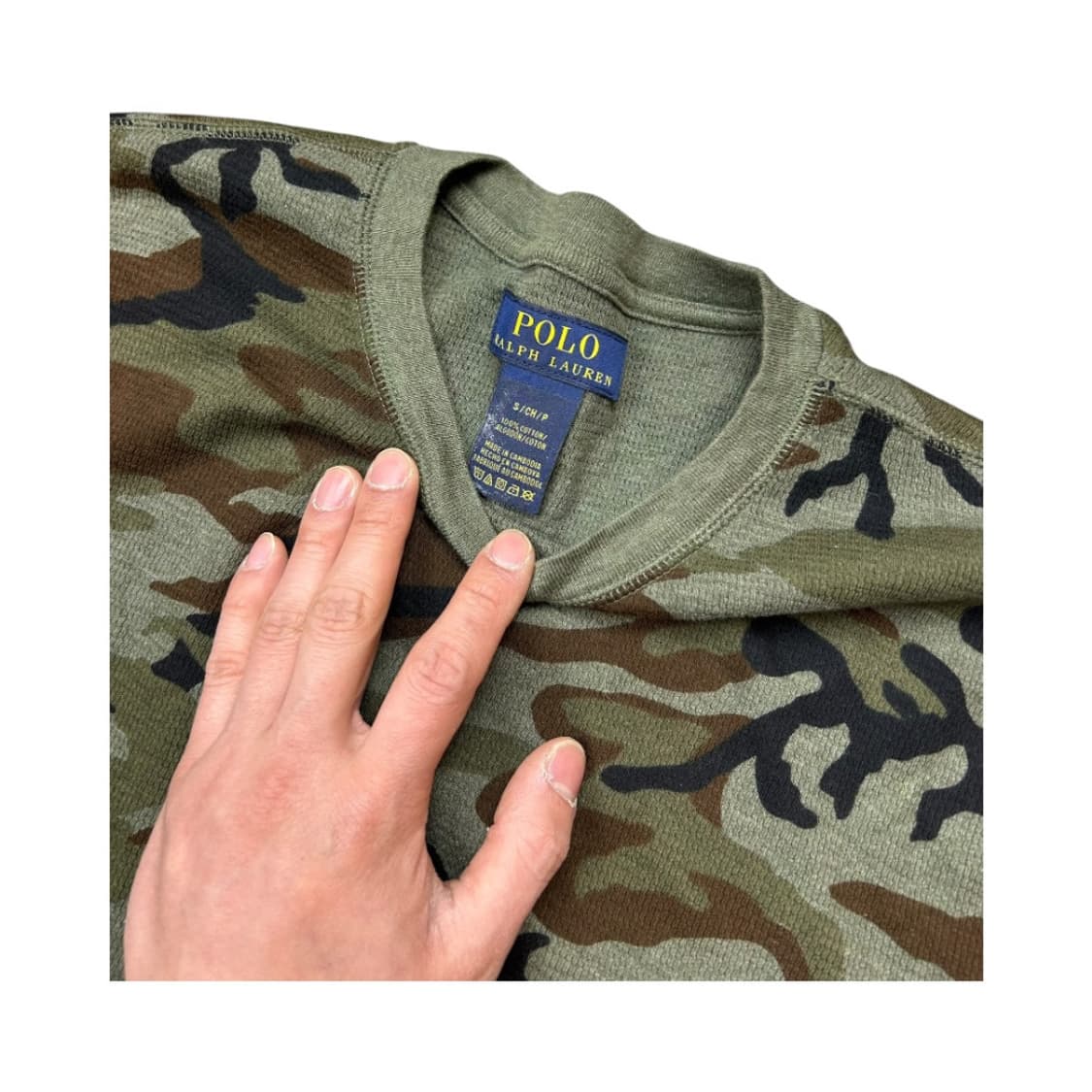 S) 폴로 랄프로렌 카모플라주 와플 롱 슬리브 티셔츠 T-094 상품이미지3