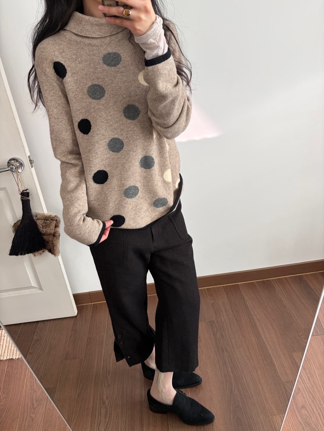 dot wide turtleneck knit 상품이미지2