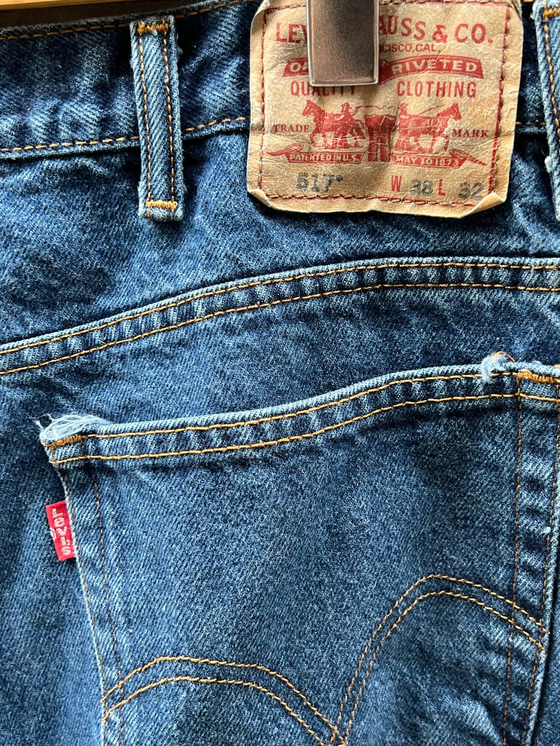 00's [38X32] 리바이스 517 중청 클래식 부츠컷 데님 상품이미지10