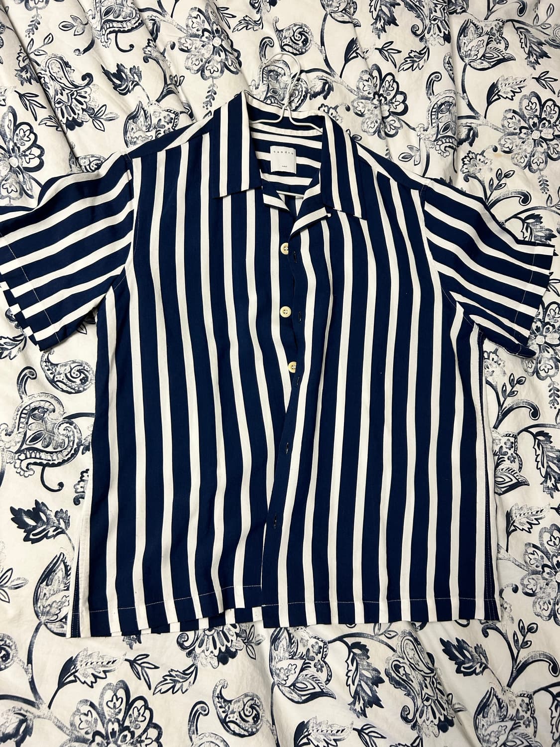 100) Sandro homme - 네이비 스트라이프 셔츠 상품이미지2