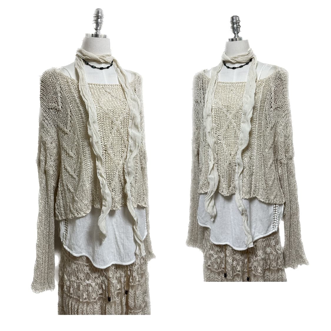 Beige crochet knit set 후루츠패밀리