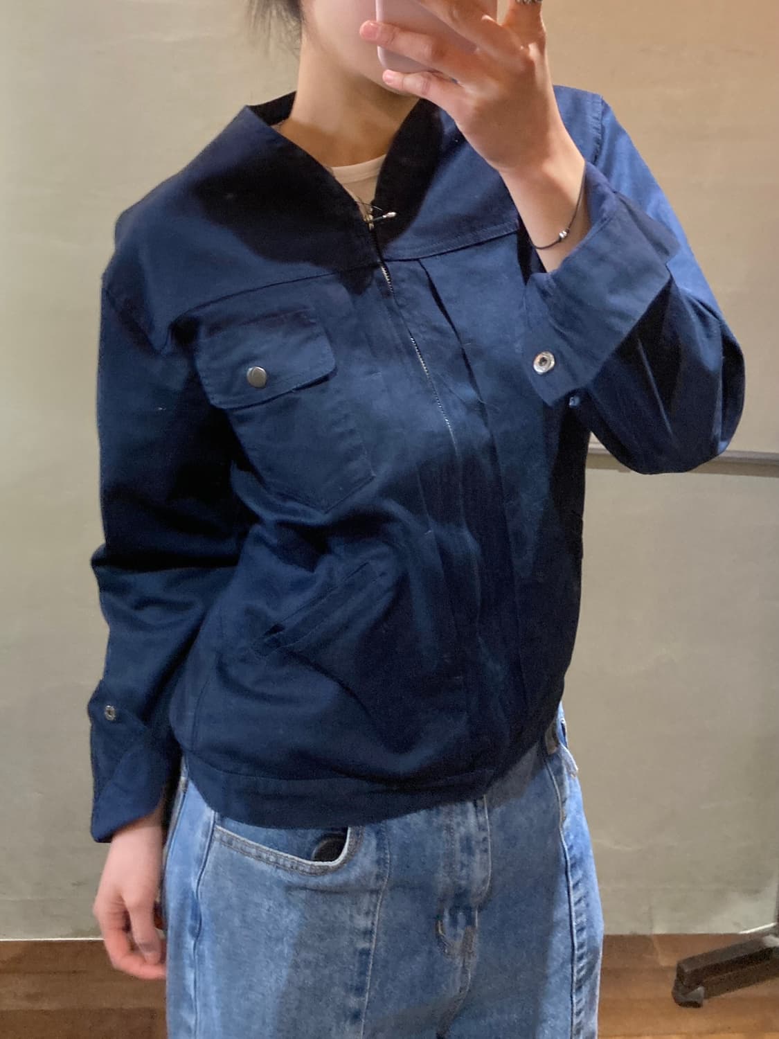네이비 코튼 자켓 상품이미지2