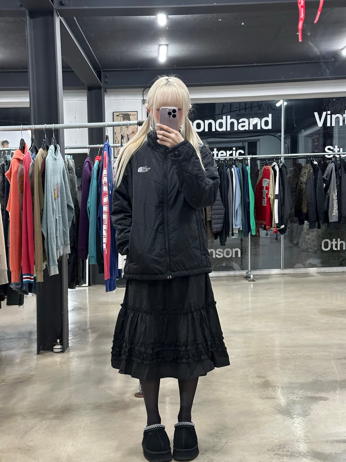 노스페이스 경량 패딩 집업 블랙 상품이미지2