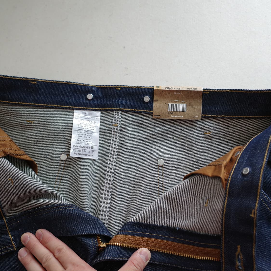 데드스탁 새상품 칼하트 B07 더블니 데님 워크팬츠 36x30 상품이미지5