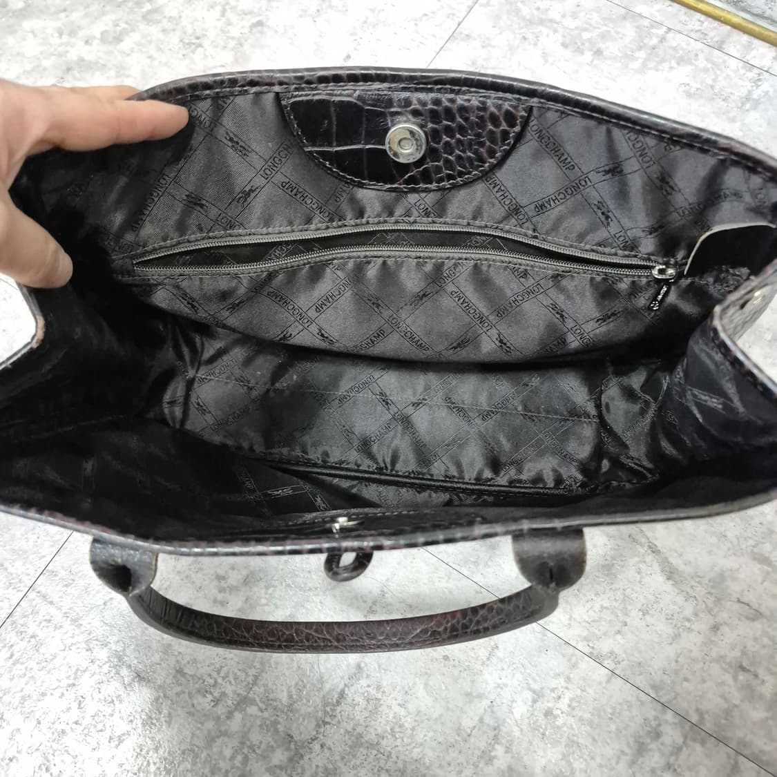 롱샴 로조 크로커다일 패턴 토트백 상품이미지9