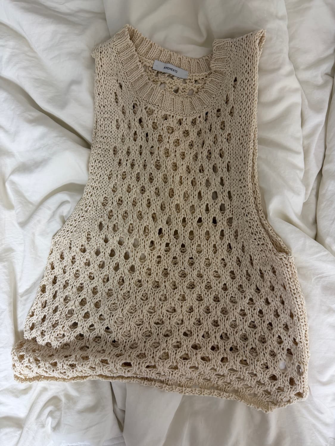 아모멘토 crochet knit vest (beige) 상품이미지7