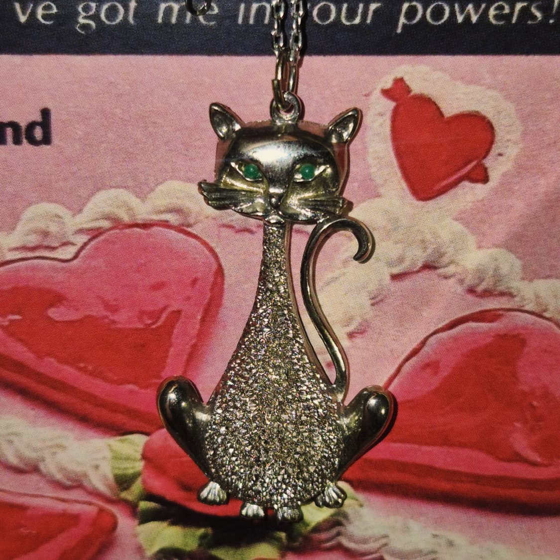 60s 미국 빈티지 크리스탈 고양이 목걸이 상품이미지9