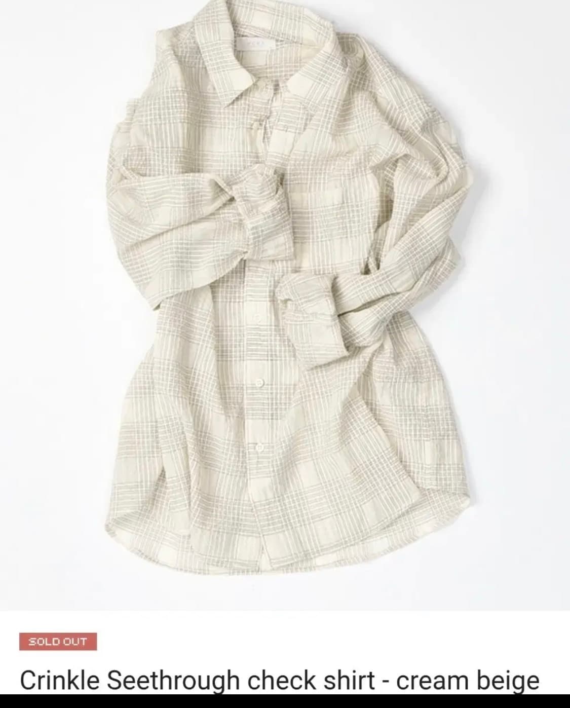 모마디자인 크링클 체크셔츠 베이지 상품이미지1