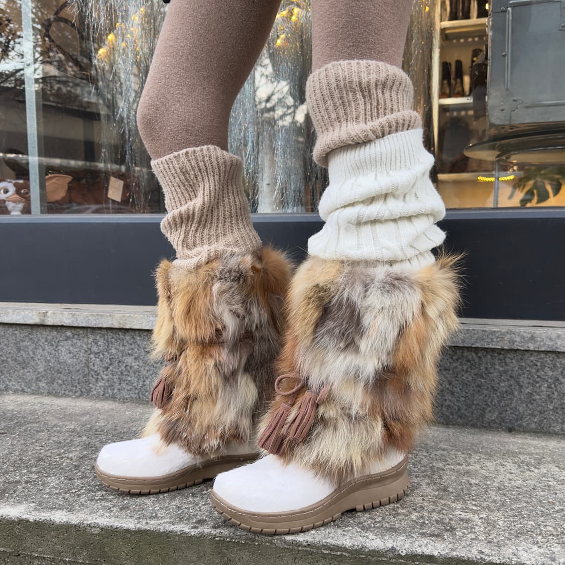 00s 베어파우 화이트 퍼 스노우 털부츠 상품이미지1