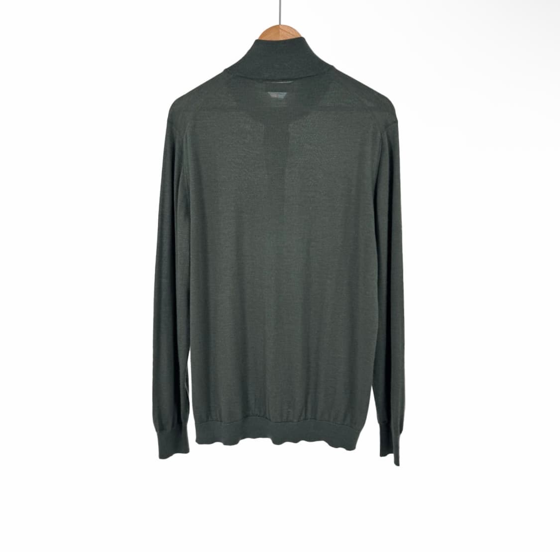 [56] 브루넬로 쿠치넬리 남성 실크 캐시미어 컨버터블 니트 가디건 카키 상품이미지3