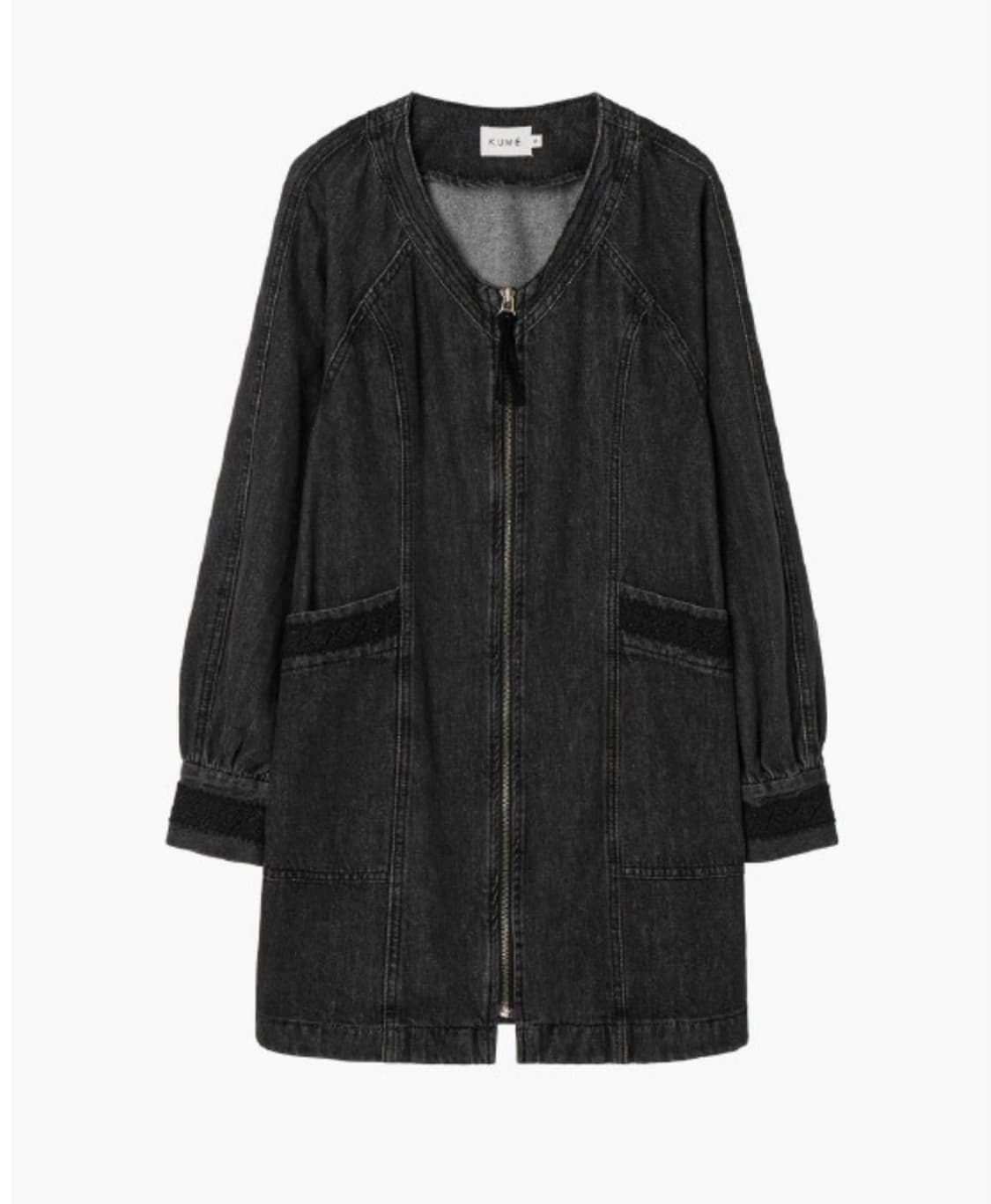 새상품 KUME 쿠메 흑청 집업 원피스  상품이미지5