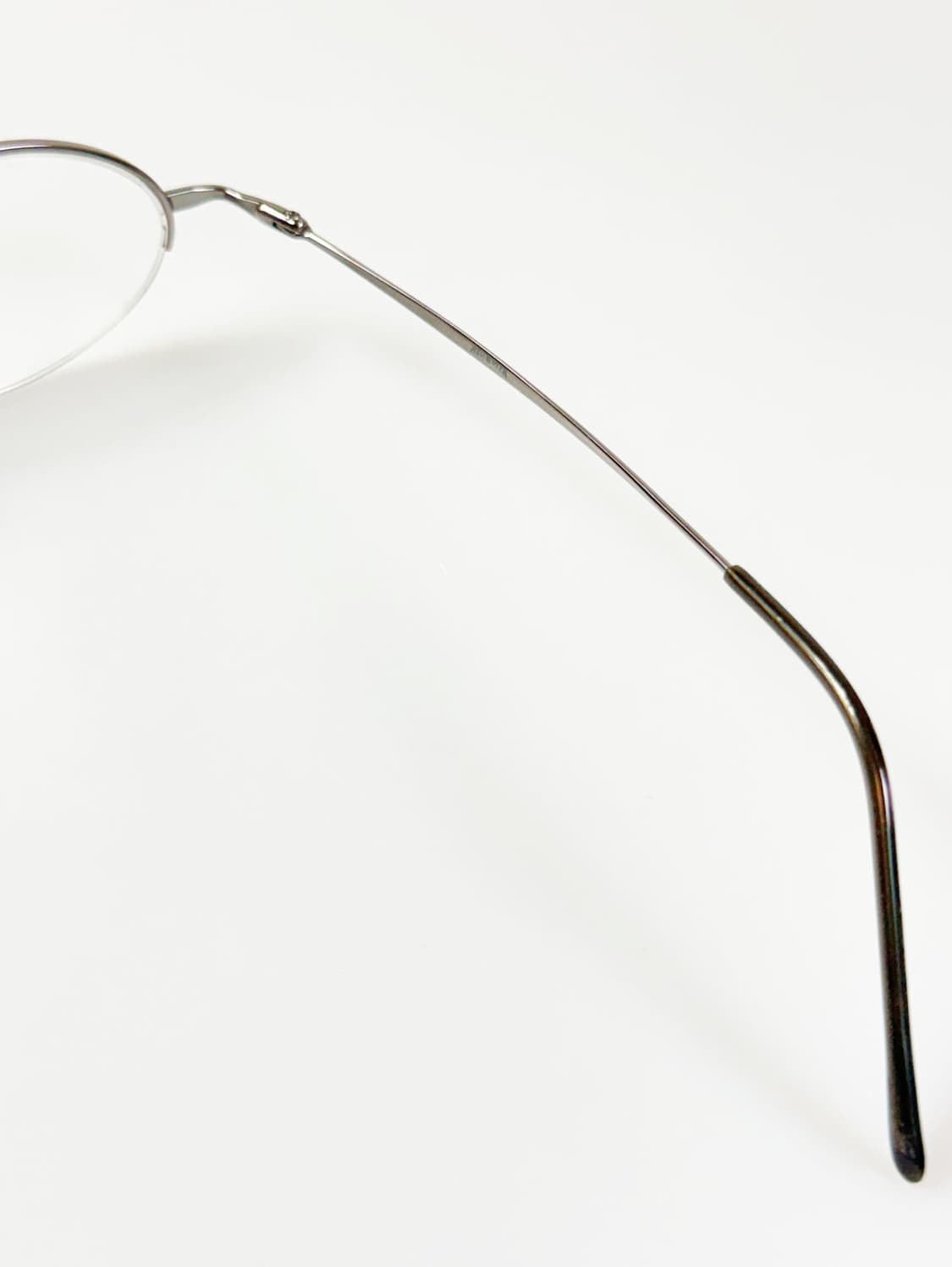 90s HELLOWEEN 다크실버 반무테 오벌 빈티지 안경 상품이미지6