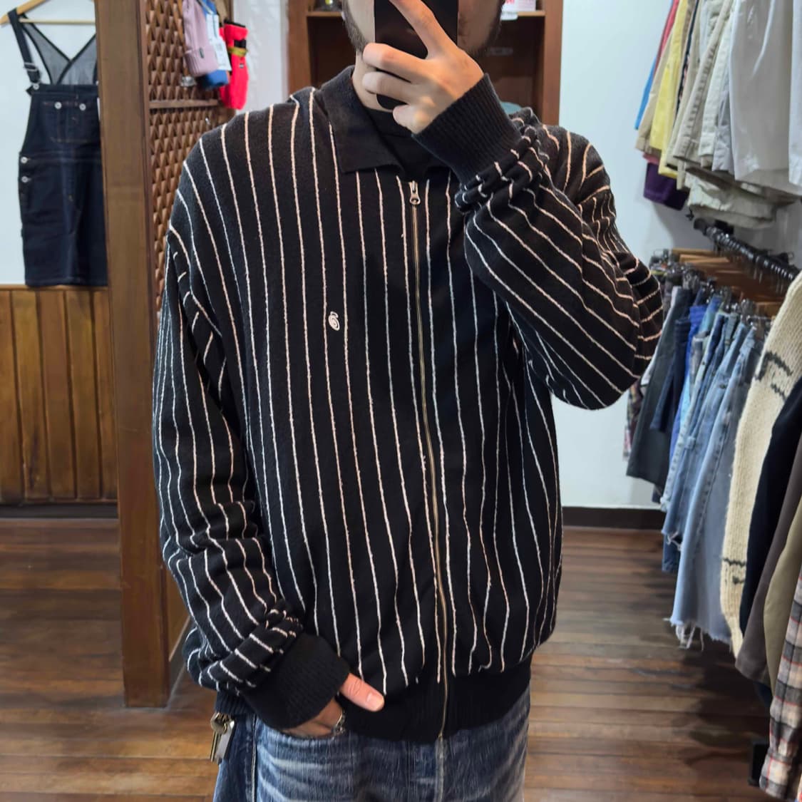 스투시 스트라이프 집업 니트 가디건 상품이미지10